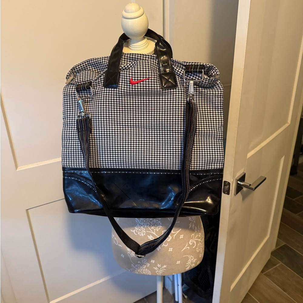 Nike vintage Black and White Checkered Duffel Bag